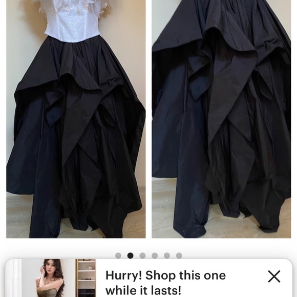 Custom-made taffeta Multi layered black Goth maxi Victorian skirt BNOT - Picture 2 of 3